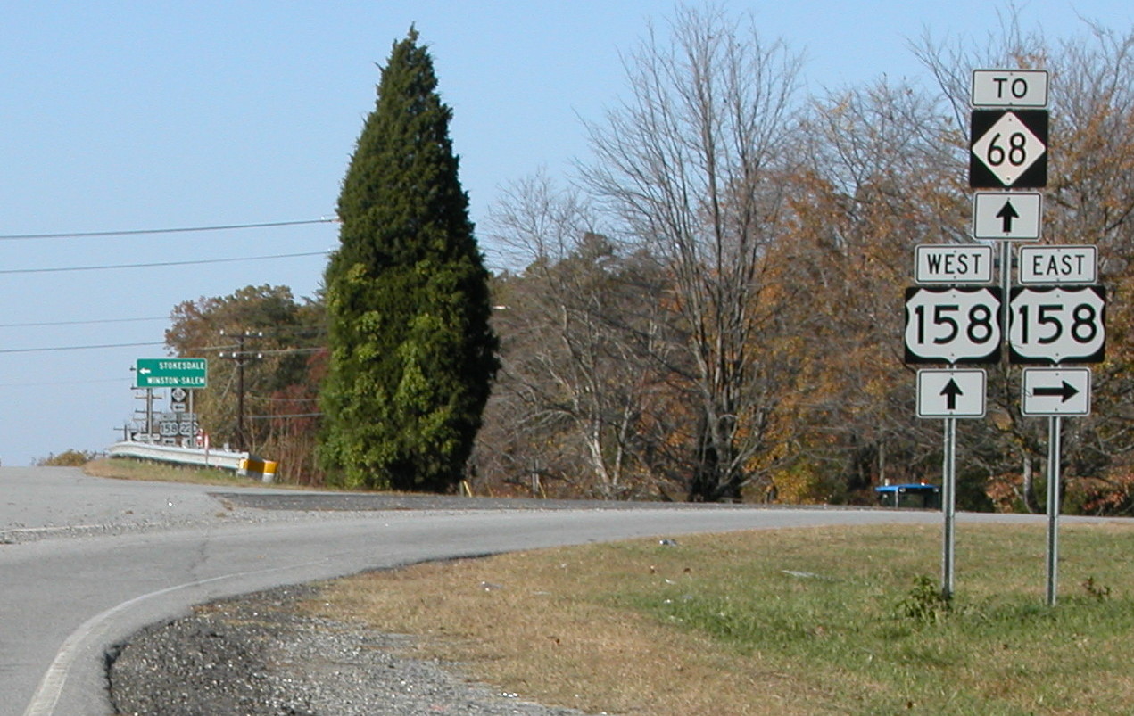 Photo of the existing US 158/US 220 Interchange that is to be upgraded
during widening project, Nov. 2009