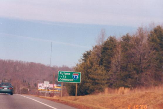 I-73 Corridor Sign on US 220 North of Greensboro
