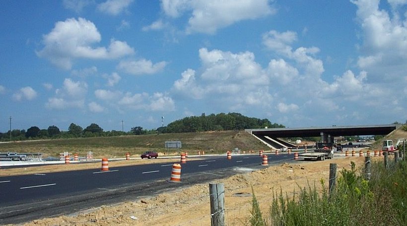 Photo of the Greensboro Loop interchange with Wendover Ave, under 
construction in Sept. 2007