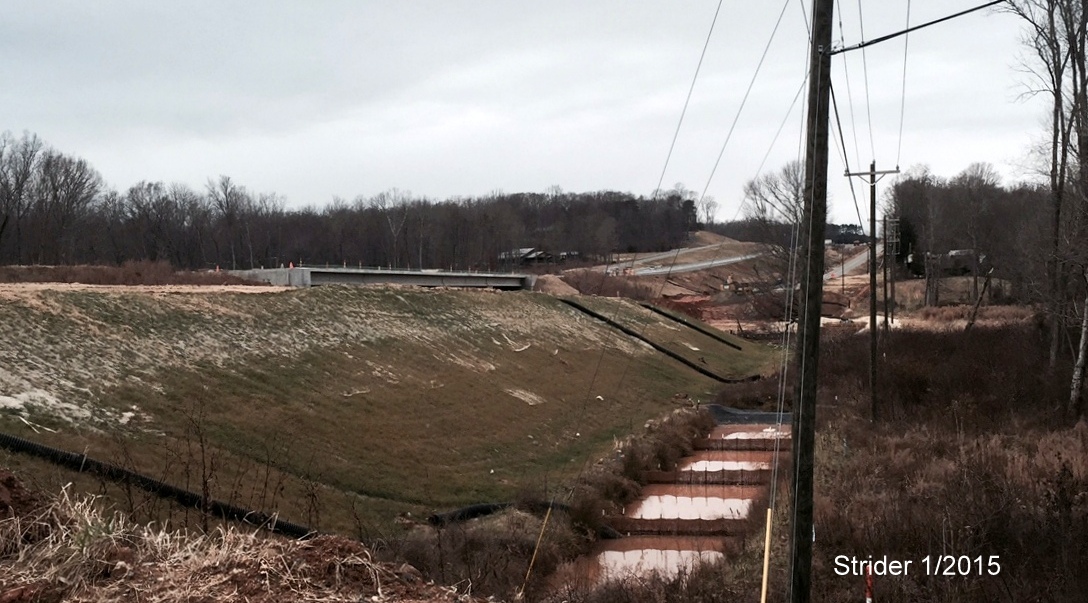 Image of closer view of I-73 construction across the Haw River near Summerfield, NC, 
photo by Strider