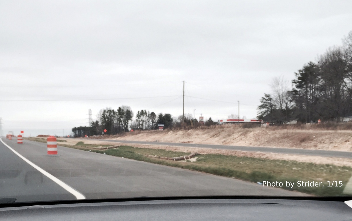 Image of I-73 construction along US 220 North approaching the US 158 interchange near 
Summerfield, NC, photo by Strider