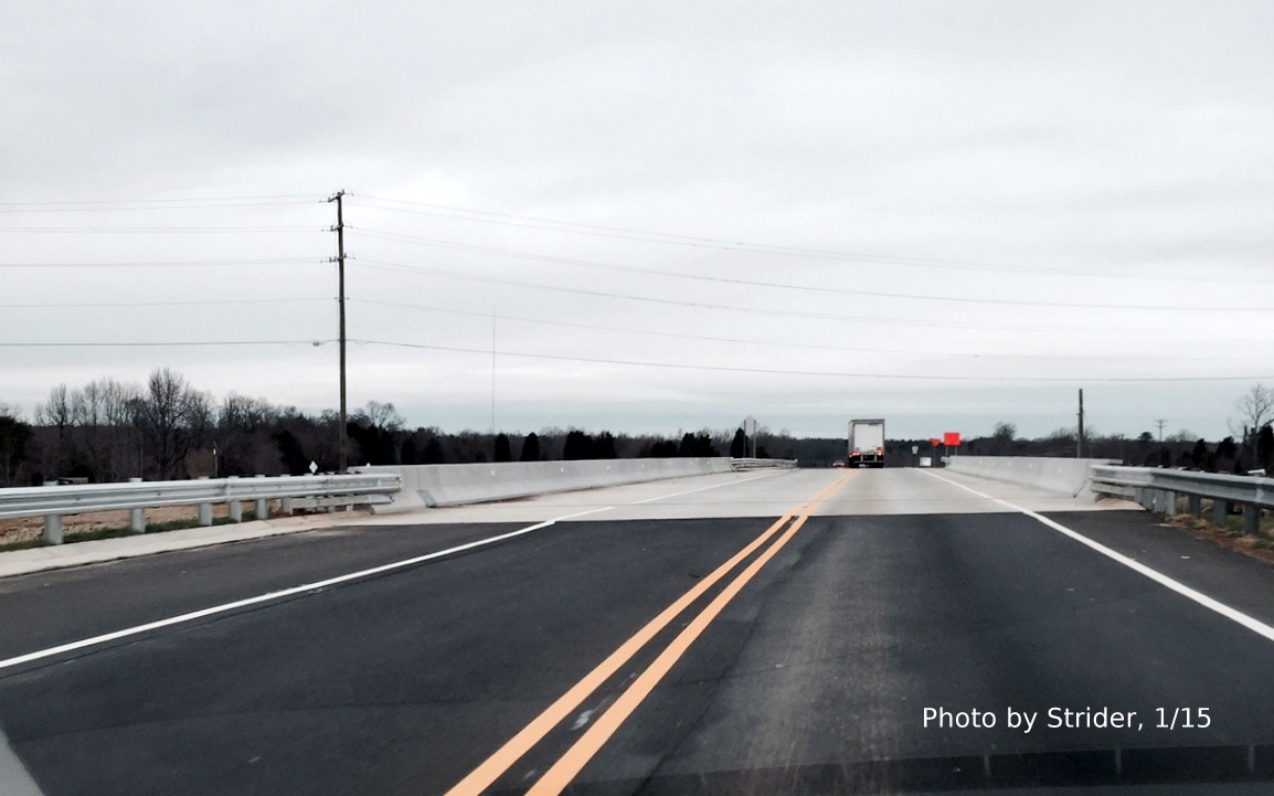 Image of US 220 traffic using future I-73 SB bridge over US 158 near Summerfield, NC, 
photo by Strider