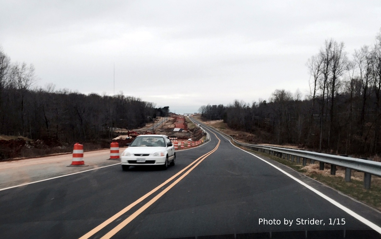 Image of US 220 traffic now using future I-73 NB lanes north of the US 158 interchange 
near Summerfield, NC, Photo by Strider