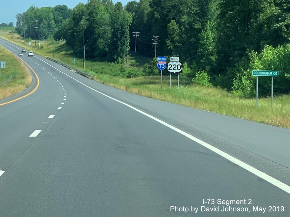 Image of view on I-73/US 220 North just after US 158 exit, by David Johnson