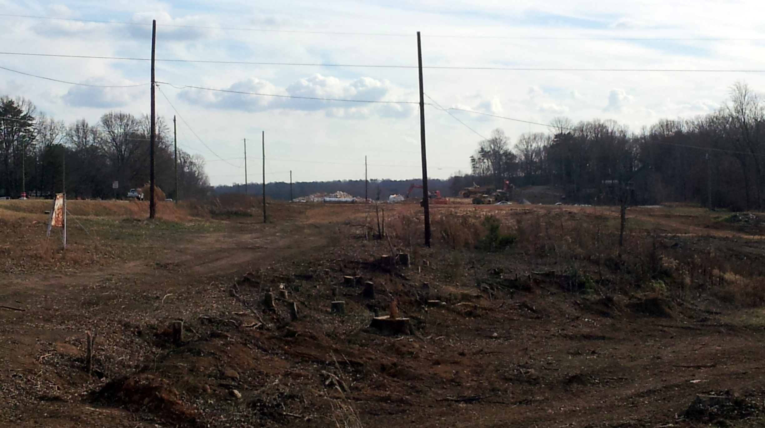 Photo of clearing work for US 220 widening project near US 158, Dec. 2012, 
Courtesy of Strider