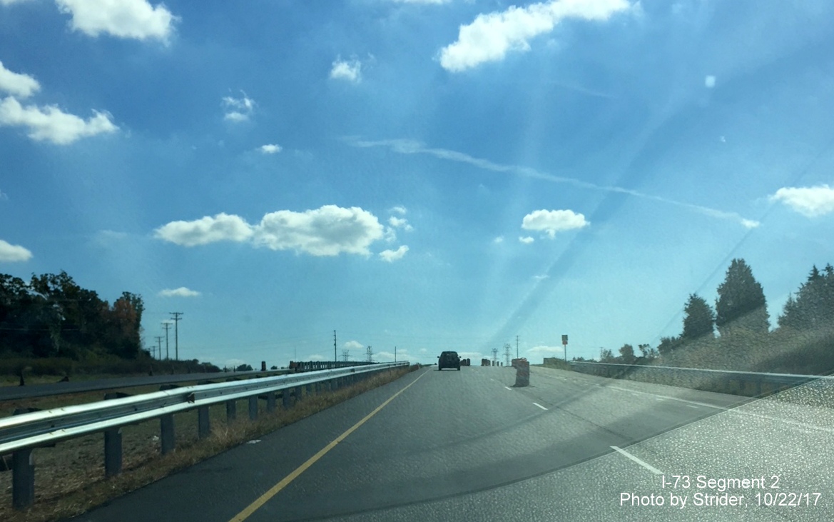 Image of US 220 South at site of former traffic crossover in I-73 South construction zone in Summerfield, by Strider