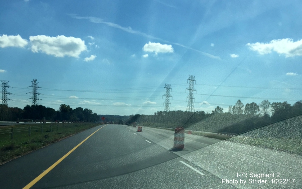 Image of US 220 South prior to US 158 on-ramp to future I-73 South lanes in Summerfield, by Strider