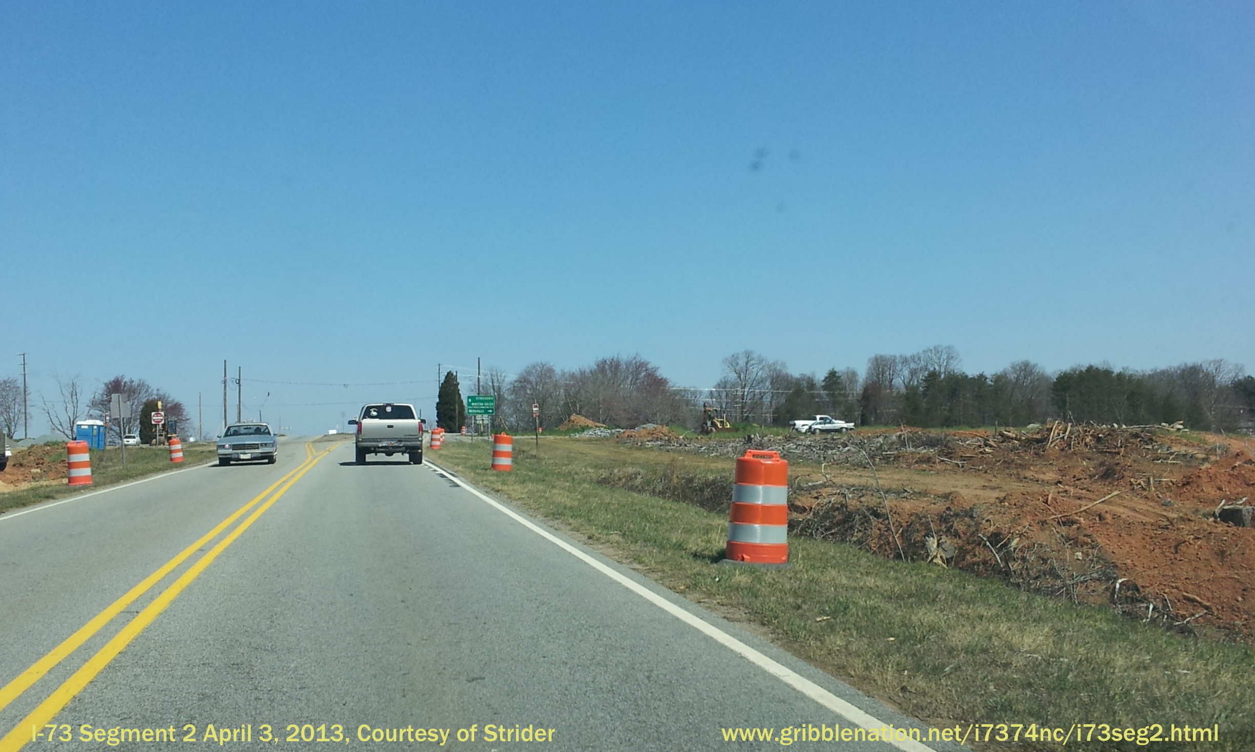 Photo of I-73 Construction near interchange of US 220 North and US 158, courtesy 
of Strider
