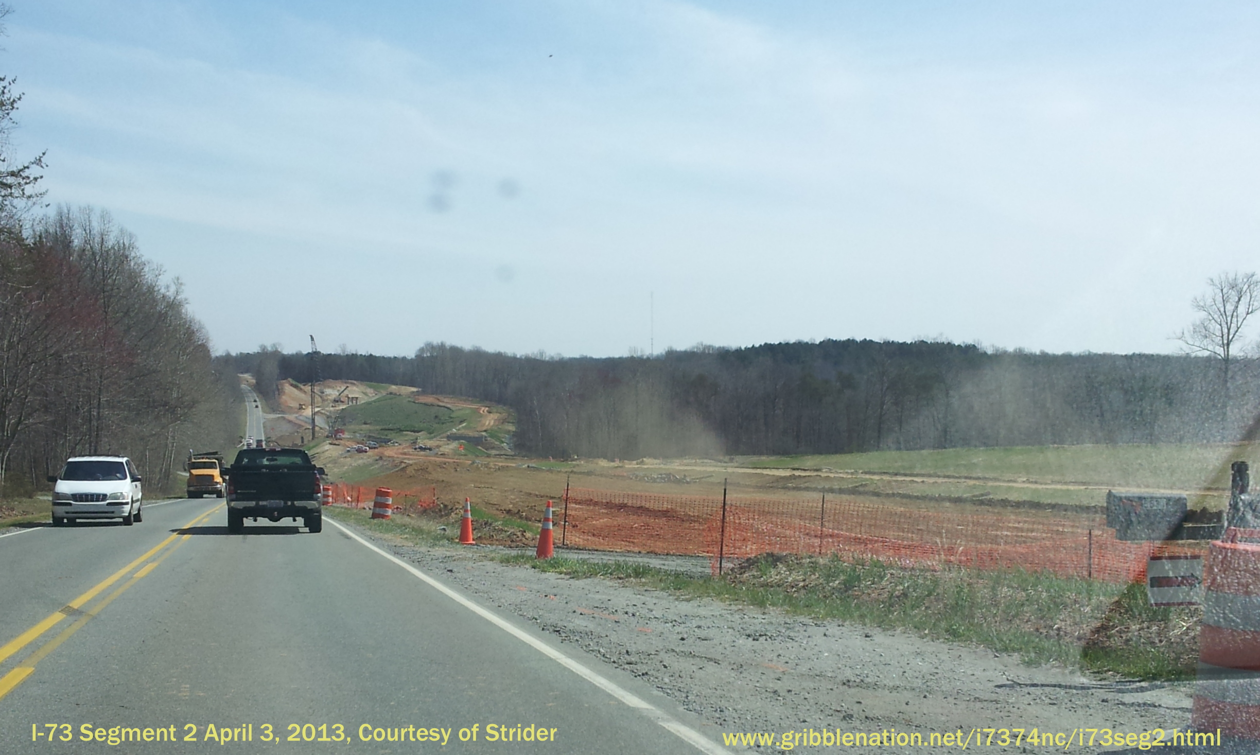 Photo from US 220 South approaching Haw River and Construction of future 
interchange with I-73, courtesy of Strider