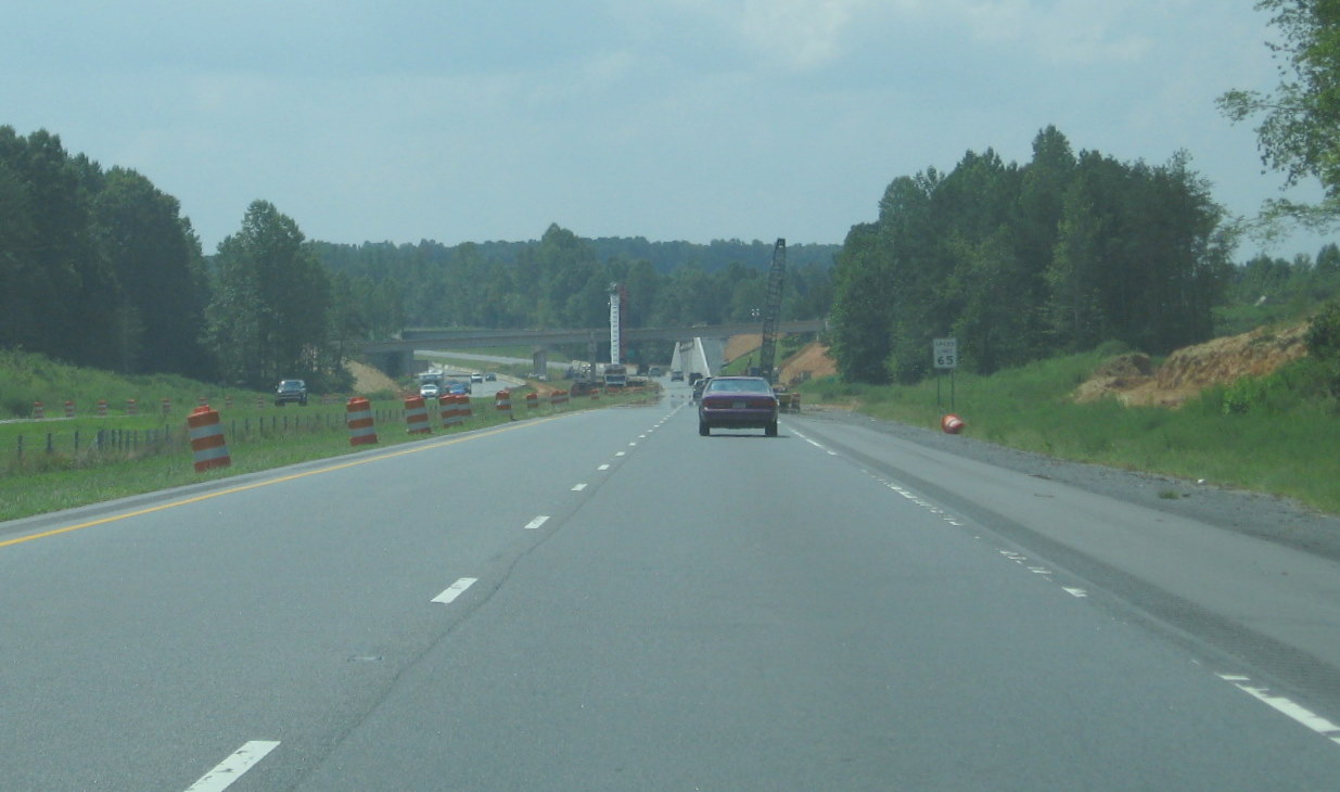 Photo of progress building future West I-74 exit ramp from US 220 in 
Randleman in Aug. 2010