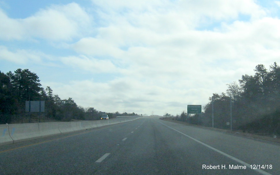 Image of newly placed support posts for Exit 2 on RI 403 East in East Greenwich