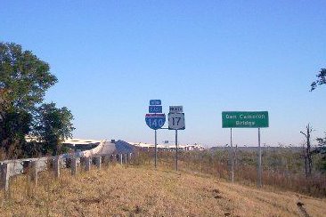Photo of Begin East I-140 sign approaching Dan Cameron Bridge in 
Nov. 2007 near Wilmington, Photo courtesy of John Meisenhelder