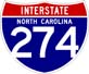 Image of NC Interstate 274 shield, from Shields Up!