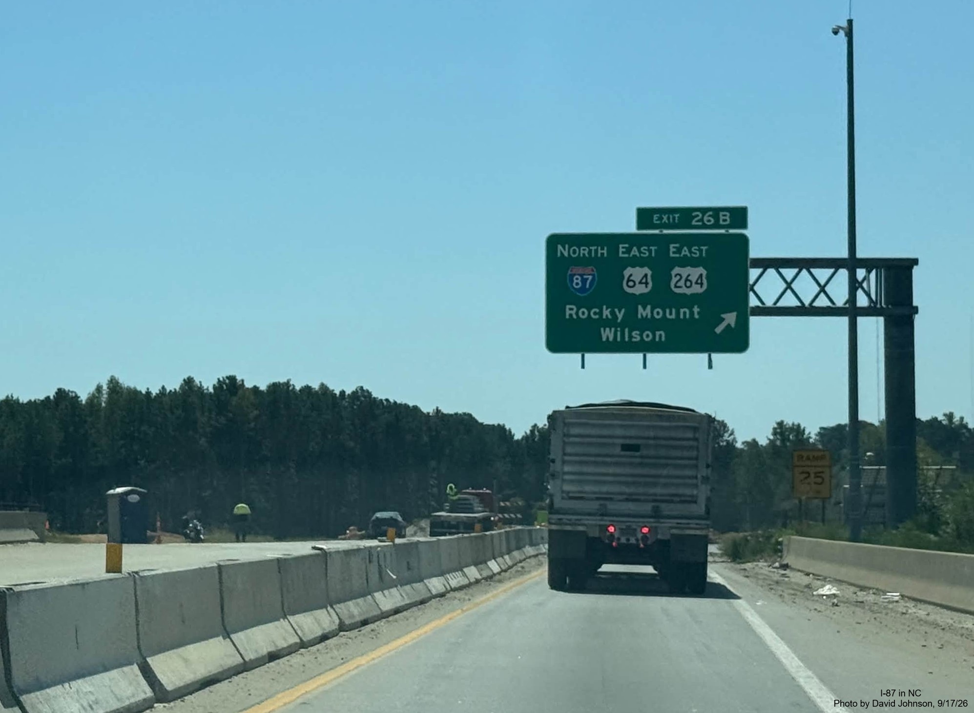 Image of construction of NC 540 from the exit ramp to the Knightdale Bypass in
Raleigh, by David Johnson
