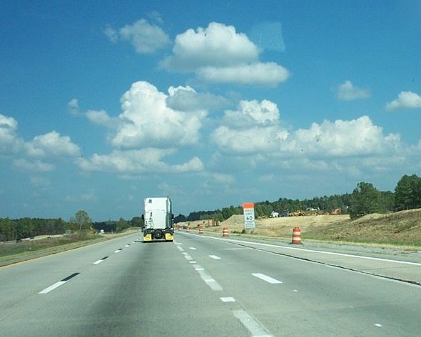 Photo of I-74/I-85 interchange area under construction in Sept. 2007