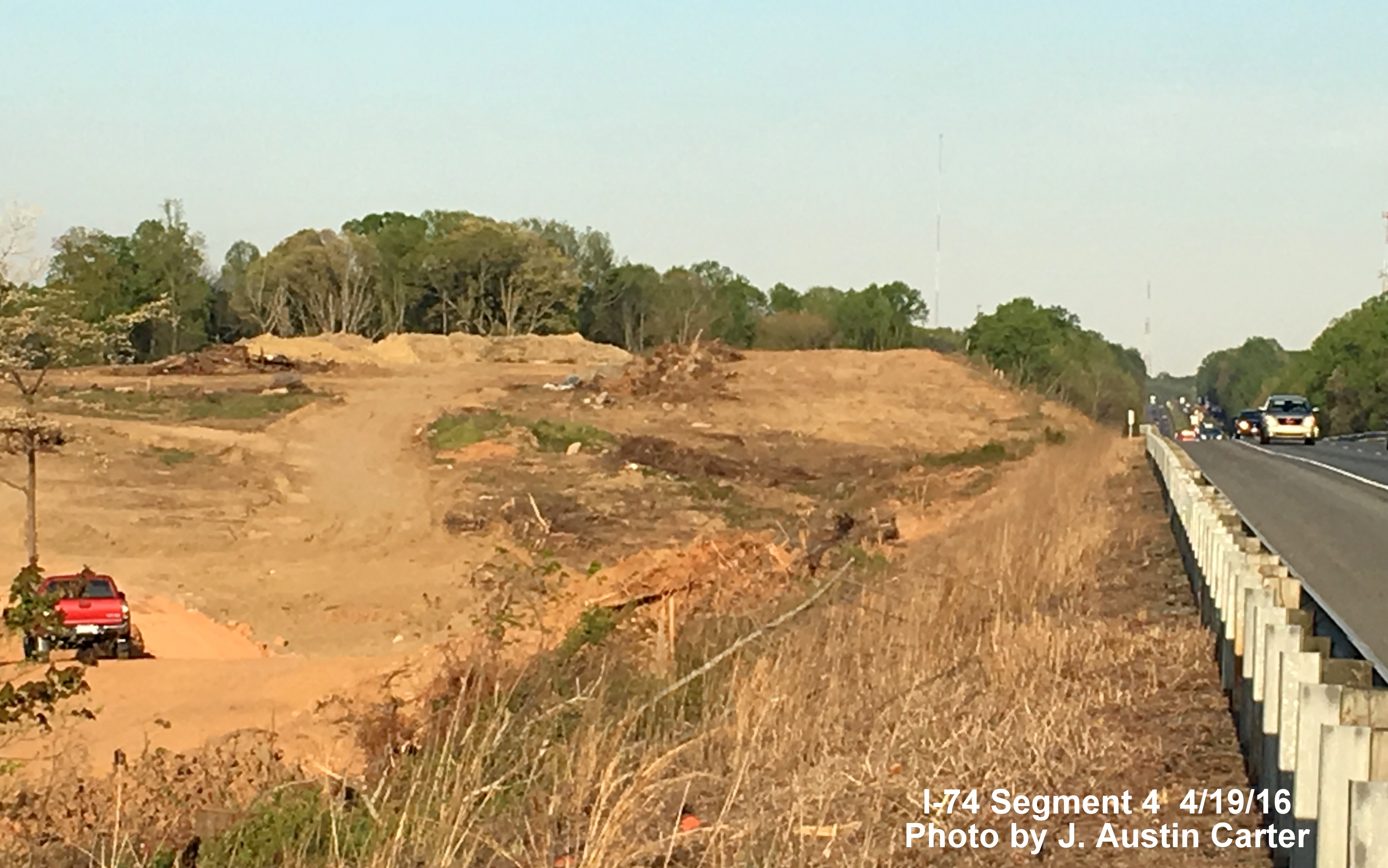 Image of clearing for new Northern Beltway/I-74 interchange with Business 
		  40/US 421, by J. Austin Carter