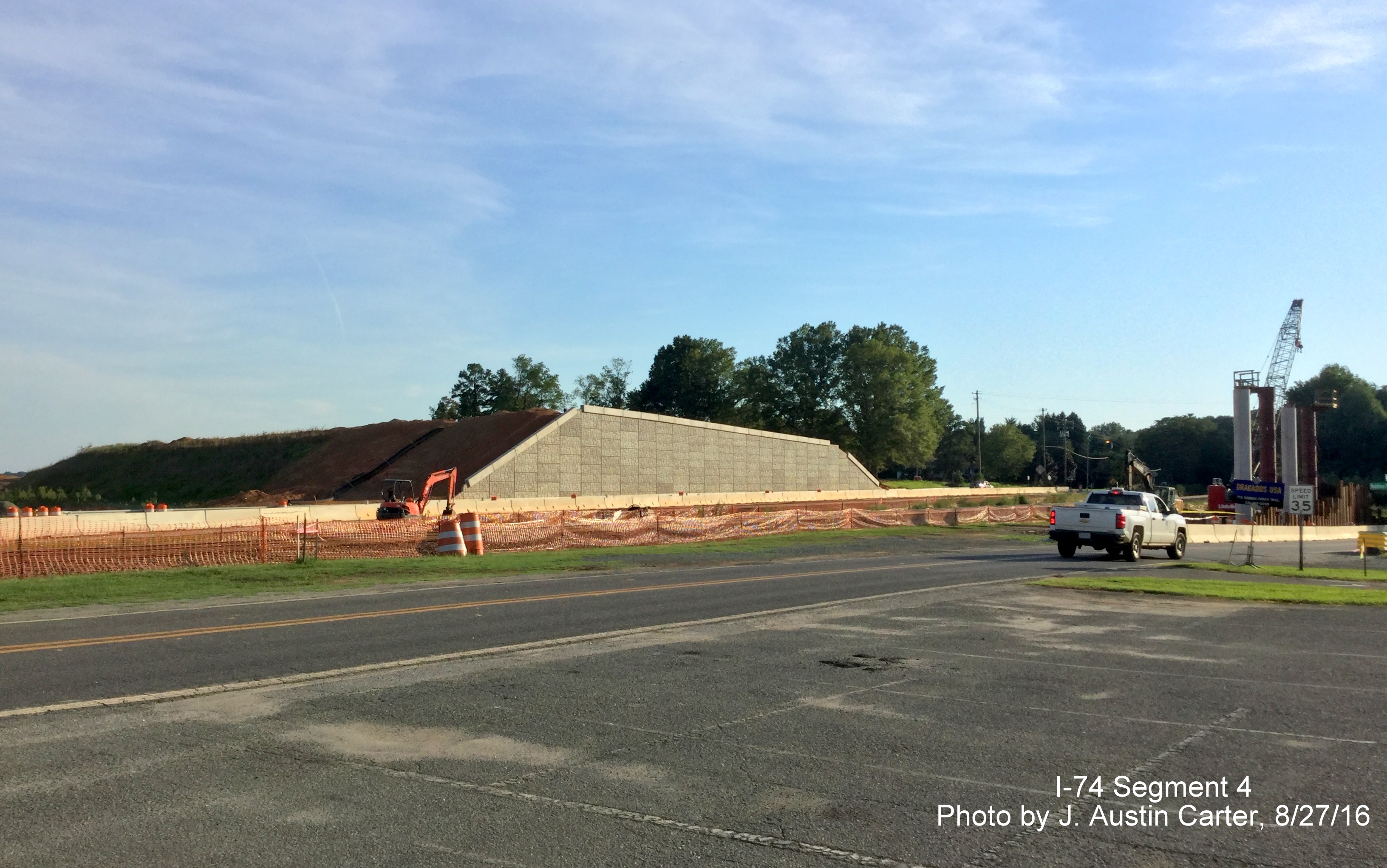 Image of new bridge being constructed for Winston-Salem Northern Beltway/I-74, taken by J. Austin Carter