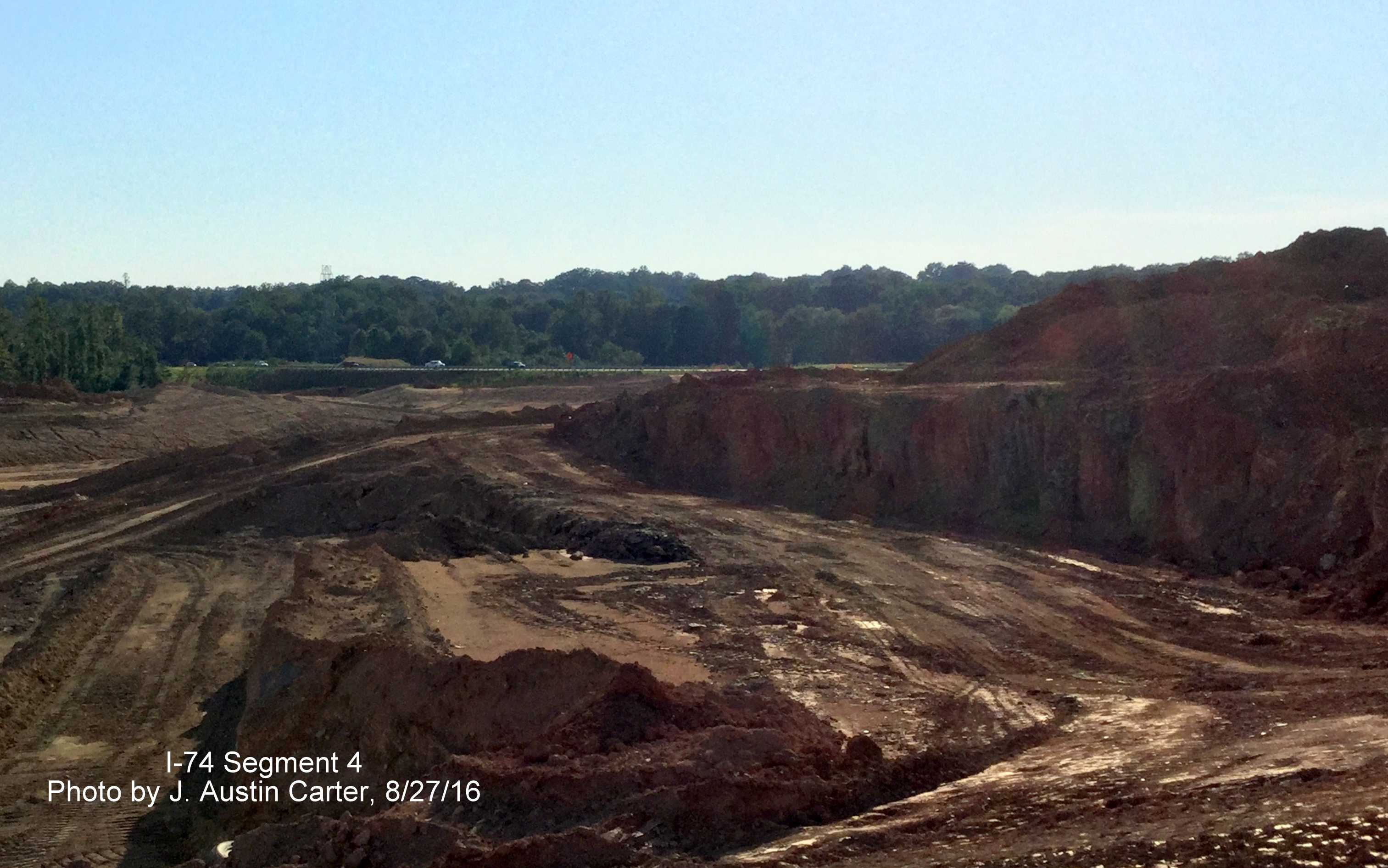 Image of clearing of land near US 158 for future interchange with Winston-Salem Northern Beltway, taken by J. Austin Carter