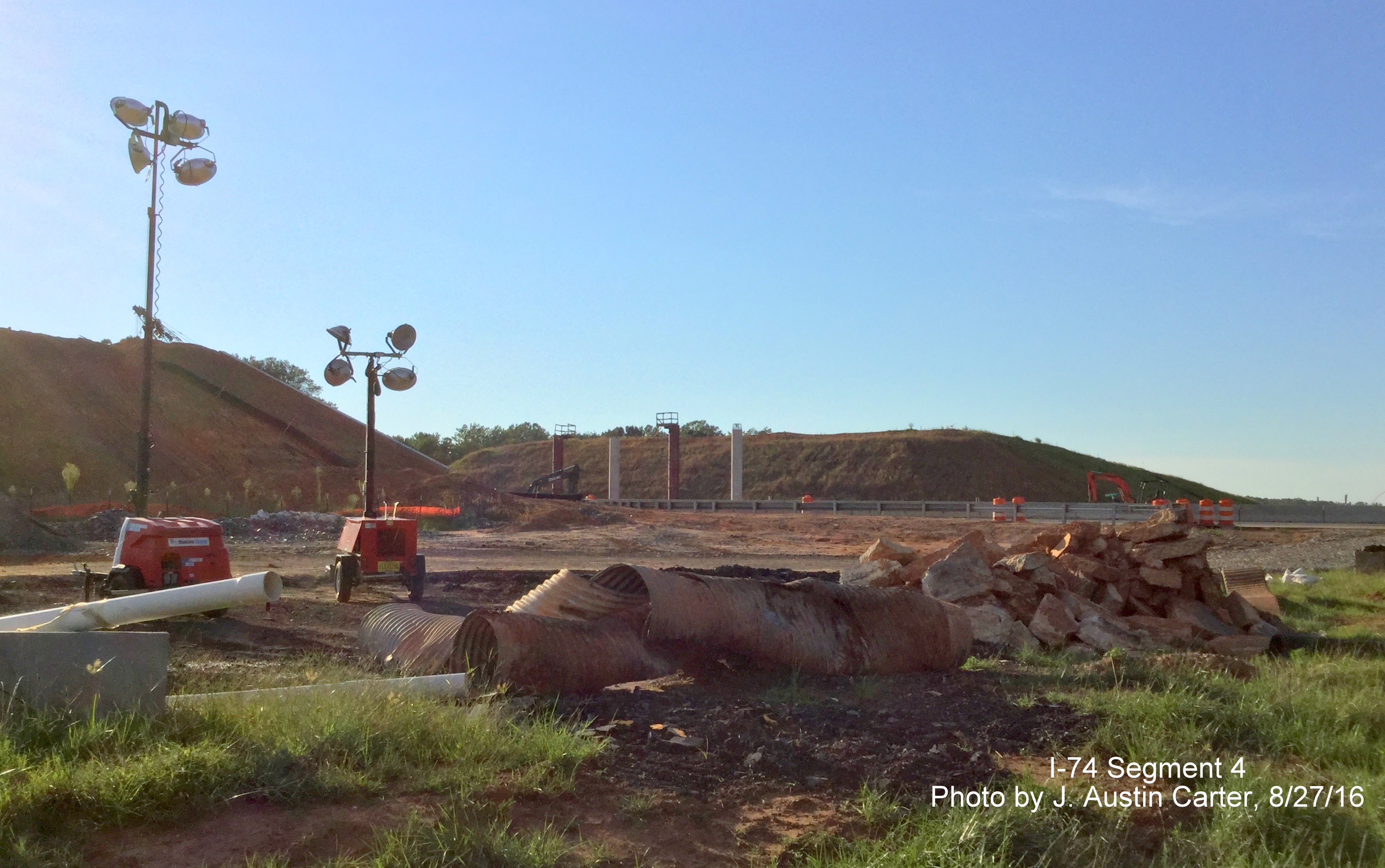 Image of bridge construction along path of Winston-Salem Northern Beltway/I-74, taken by J. Austin Carter