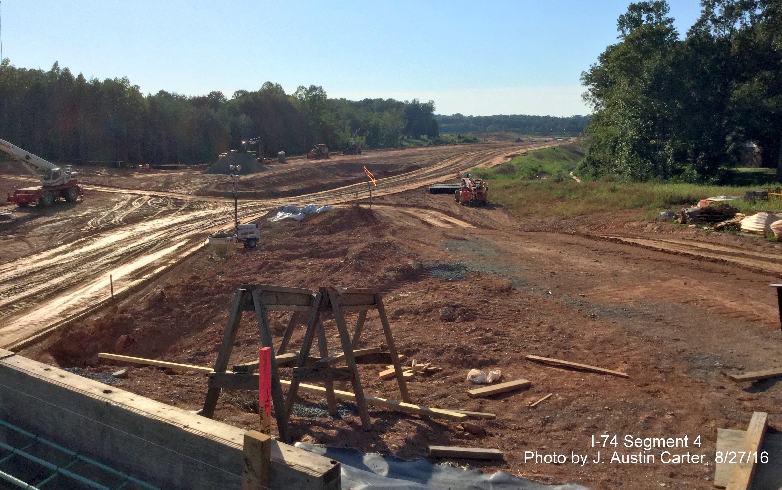 Image of land being graded for future Winston-Salem Northern Beltway/I-74 east of the city, taken by J. Austin Carter