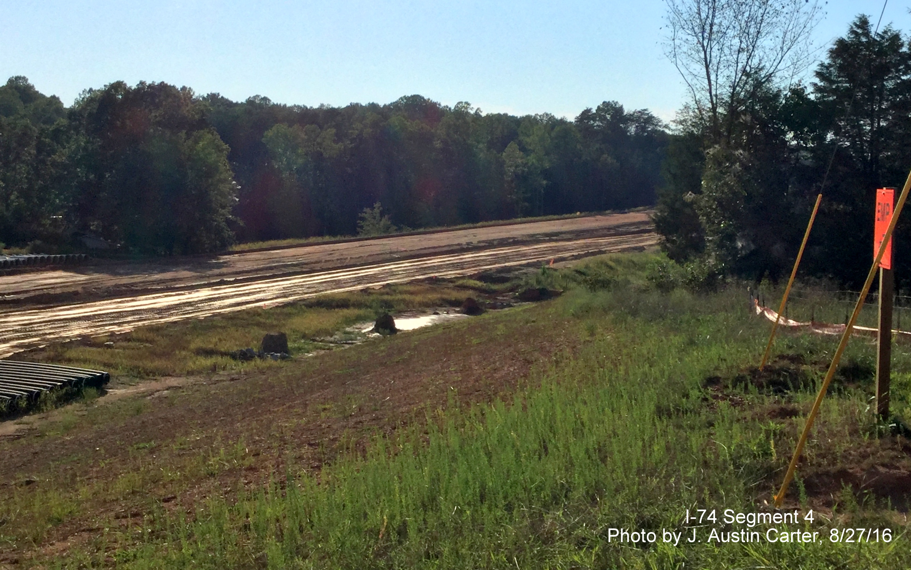 Image showing grading of future Winston Salem Northern Beltway/I-74 east of city, taken by J. Austin Carter