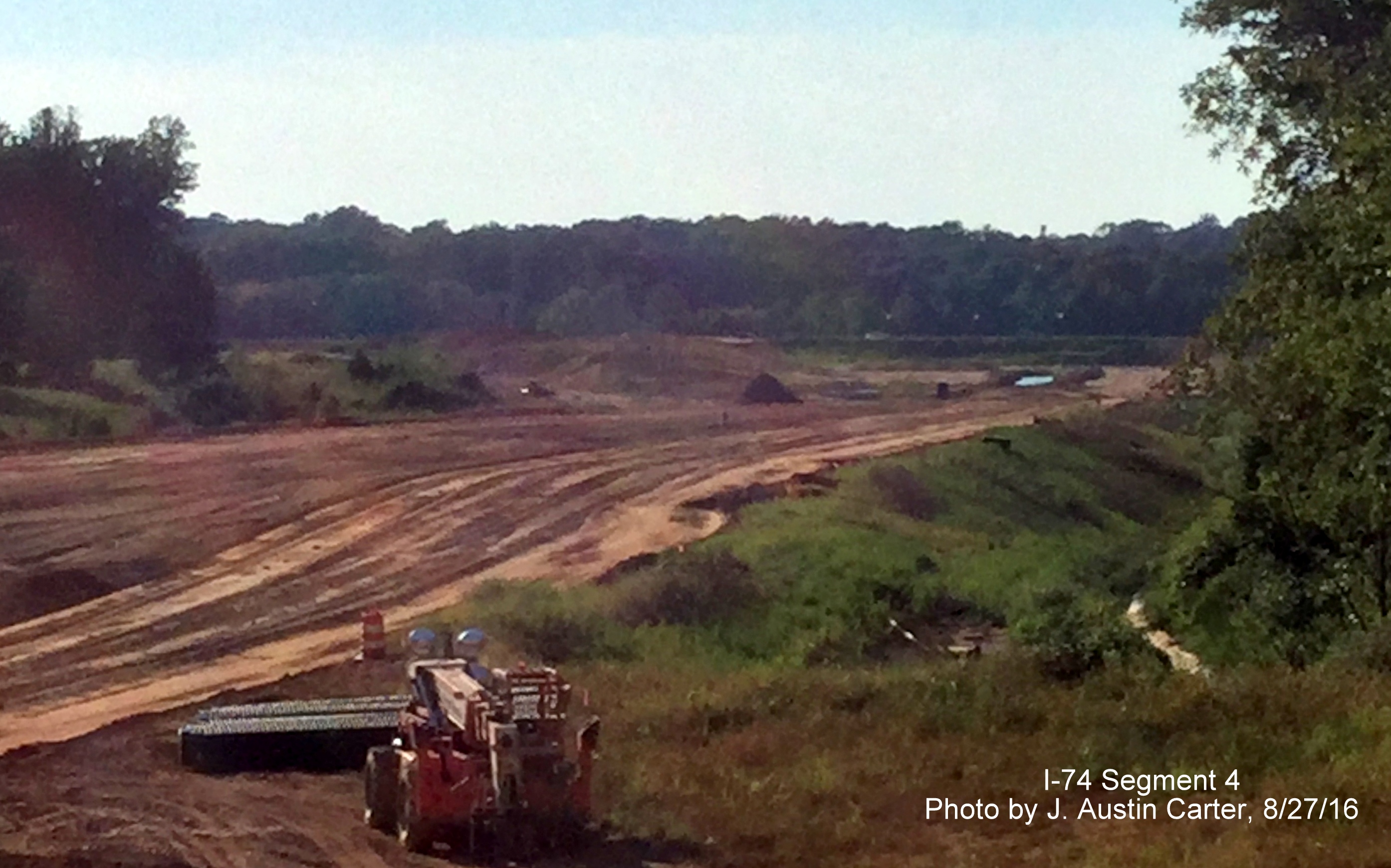 Image of close view of construction at site of future US 158 interchange on Winston-Salem Northern Beltway/I-74, taken by J. Austin Carter
