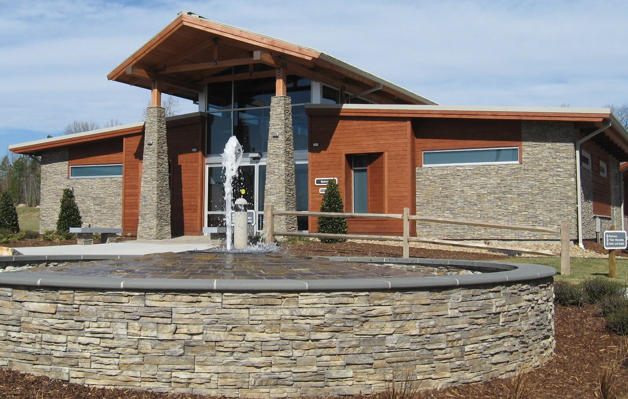 Photo of water fountain at I-73 North/I-74 West Visitors Center in Randolph 
County, Jan. 2010