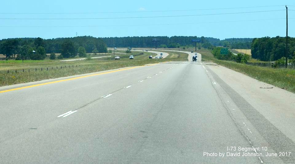 Image taken of I-73 South/I-74 East roadway approaching Norman, by David Johnson