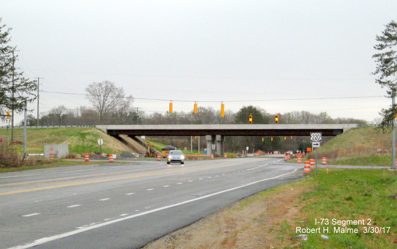 Image taken of new I-73 bridge over US 158 in Guilford County