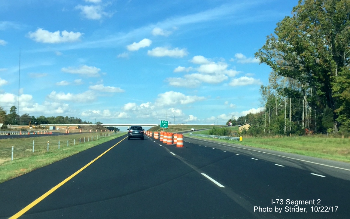 Image of US 220 highway north and completed I-73 lanes near NC 65 exit in Summerfield, by Strider