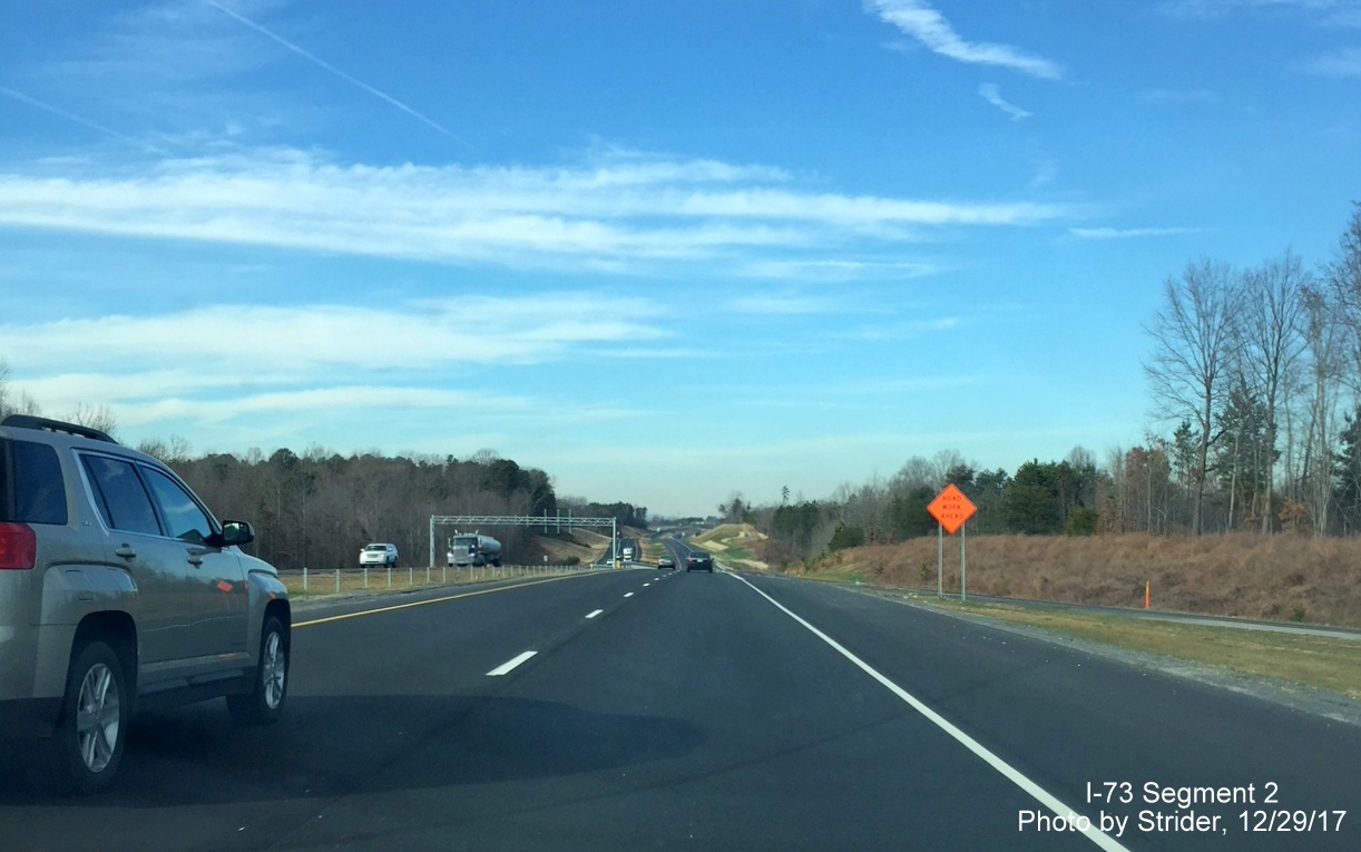 Image of newly opened US 220/Future I-73 lanes north of NC 65 exit near Stokesdale, by Strider