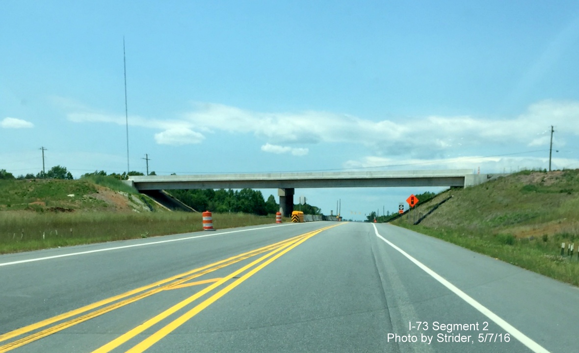 Image of completed NC 65 bridge over US 220/Future I-73 North, from Strider