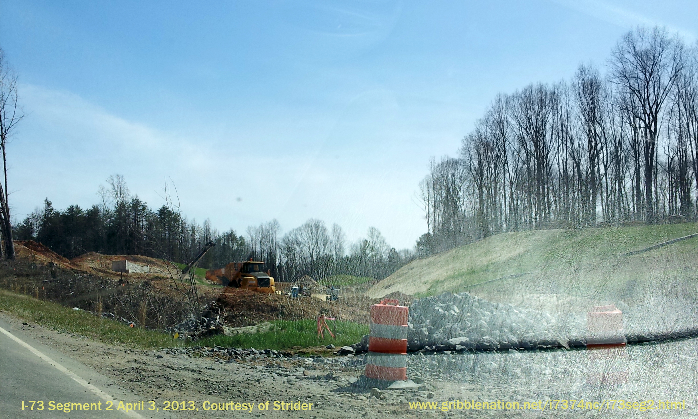 Photo of I-73 Construction showing Future I-73 South Ramp from US 220 South, 
courtesy of Strider