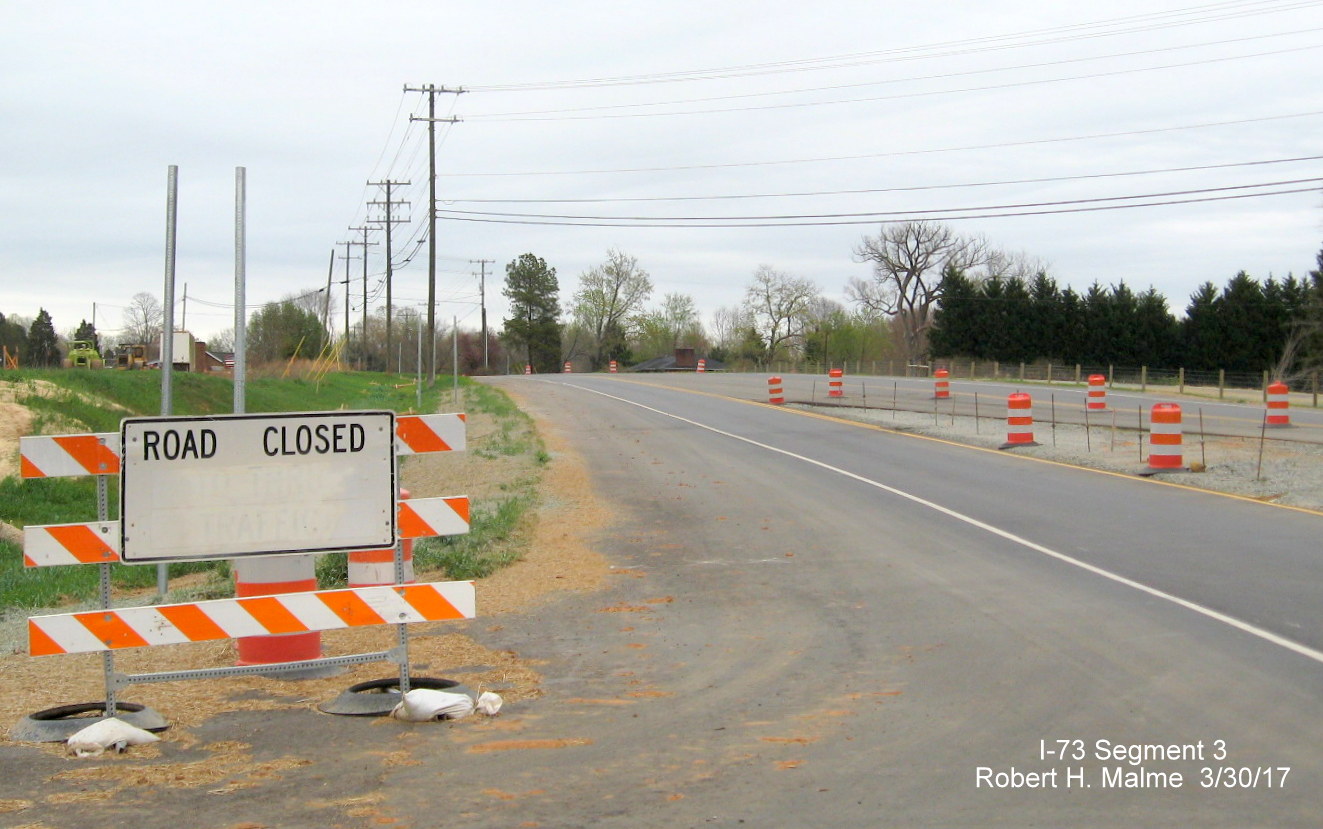 Image taken of view east at NC 150 intersection with future I-73 North ramp under construction in Summerfield, Guilford County