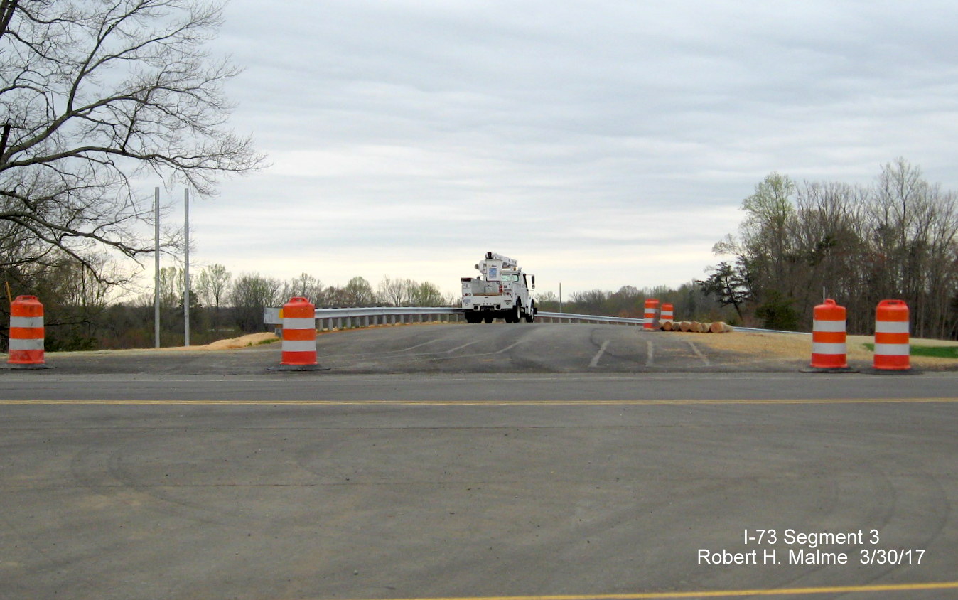 Image taken of view west across NC 150 at Future I-73 on-ramp under construction in Summerfield, Guilford County