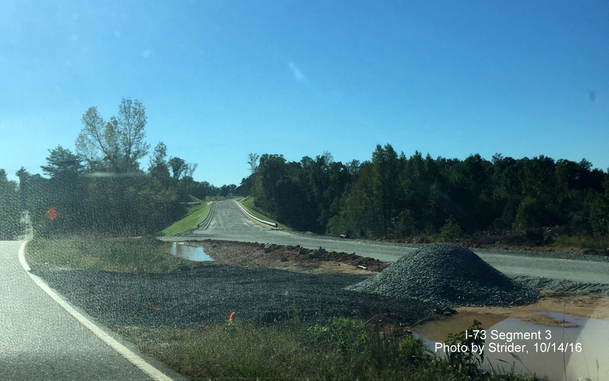 Image showing view from Brookbank Road of construction of I-73 Freeway, from Strider