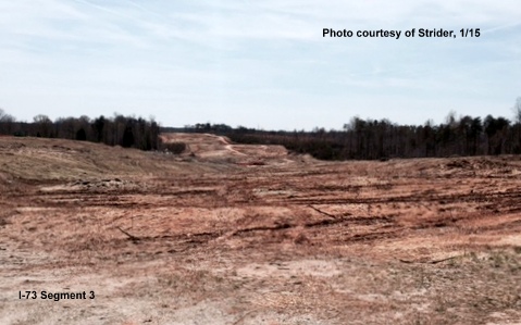 Image South of NC 150 along Oak Ridge Rd, site of future interchange being built with 
I-73, photo by Strider