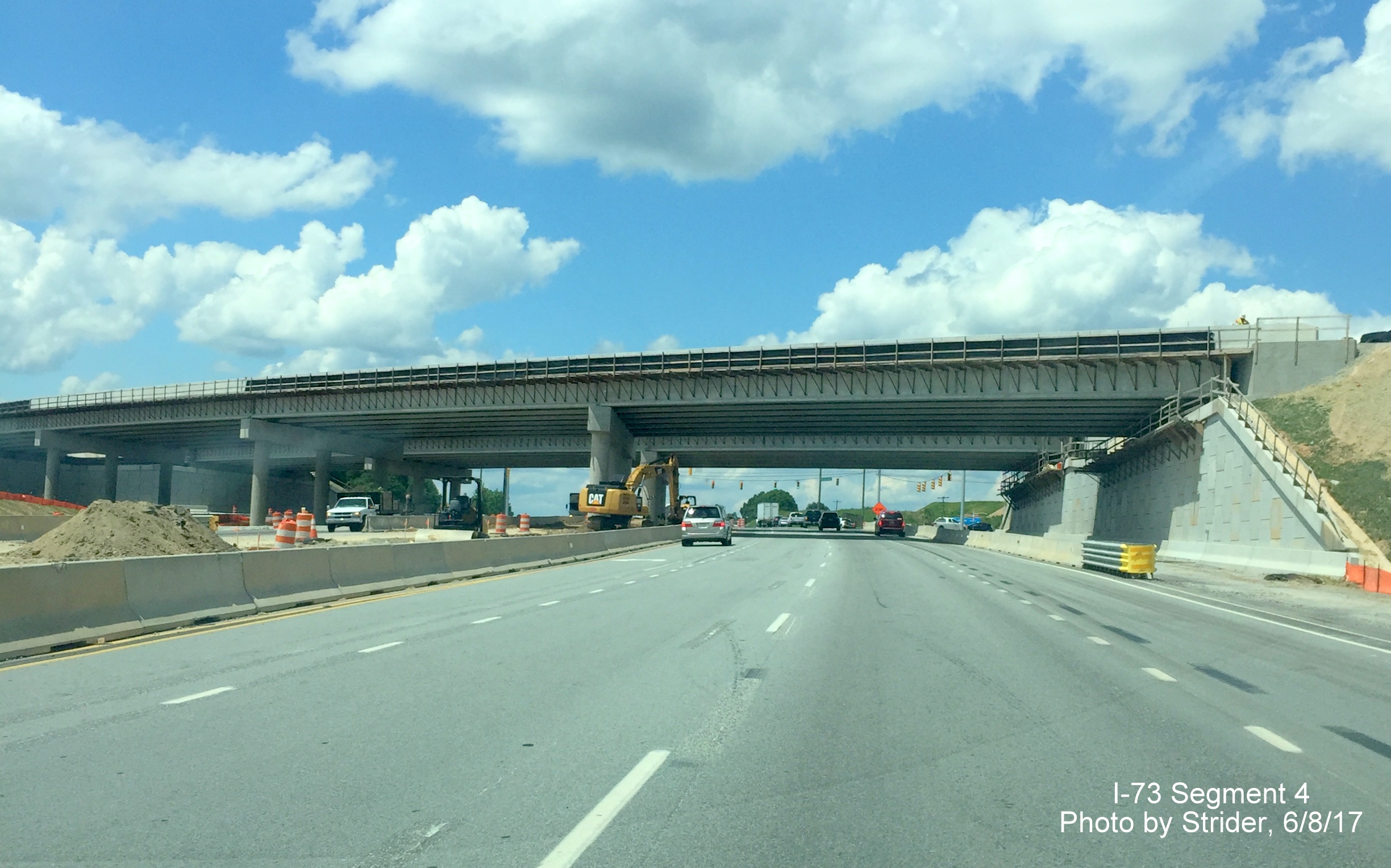Image taken of future I-73 North and South bridges over NC 68 in Greensboro, from Strider
