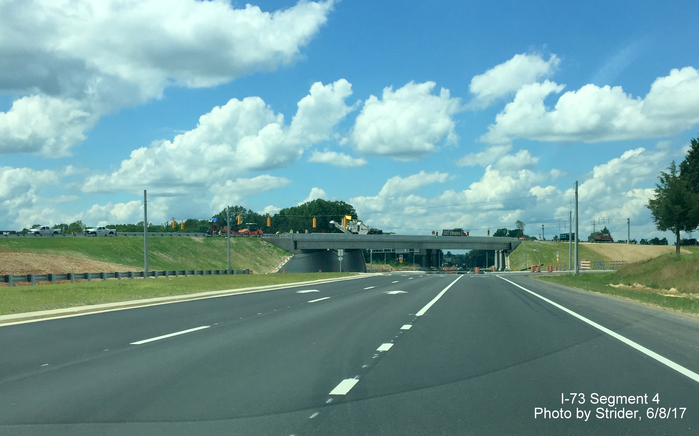 Image taken of view of Opened I-73 North ramp from NC 68 North in Greensboro, by Strider