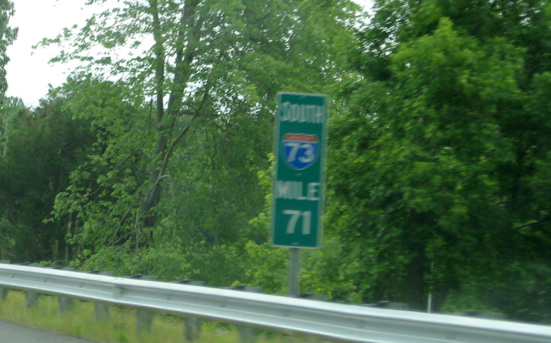 Photo of New I-73 Mile 71 mile marker in Asheboro