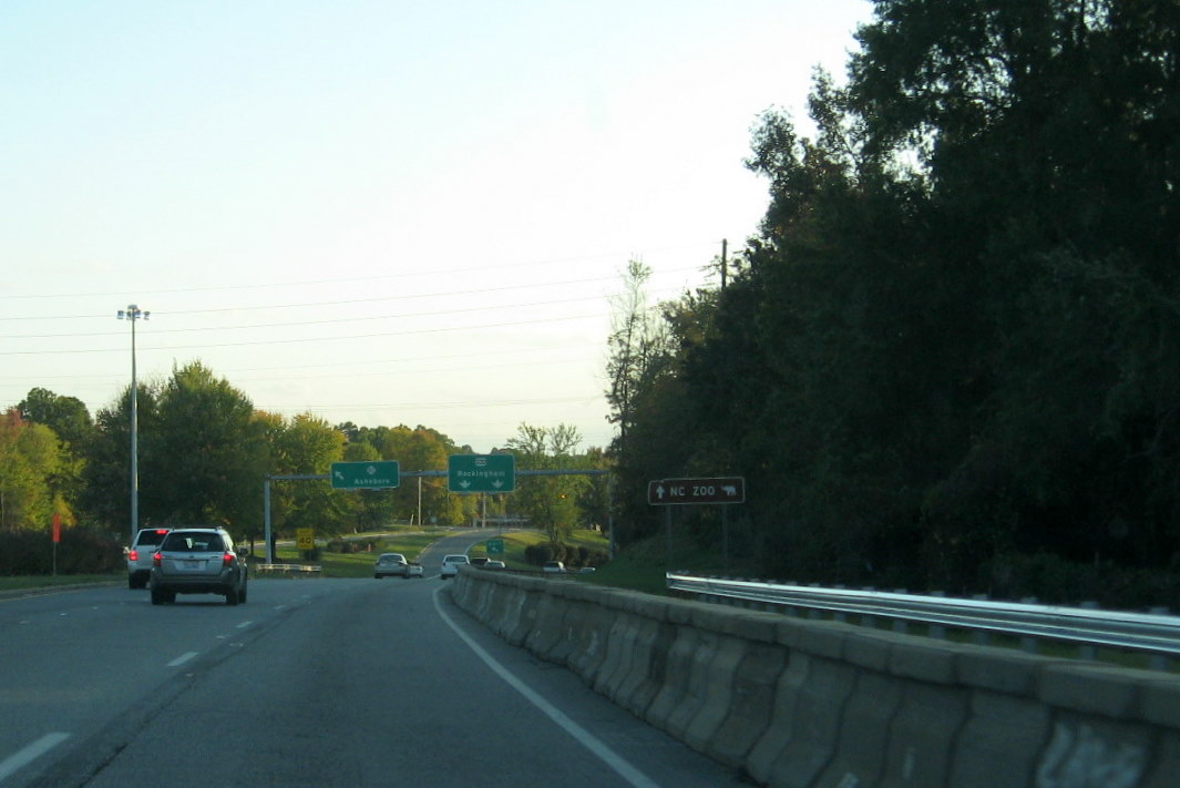 Photo of right shoulder construction near NC 42 exit along I-73/I-74 
in Asheboro