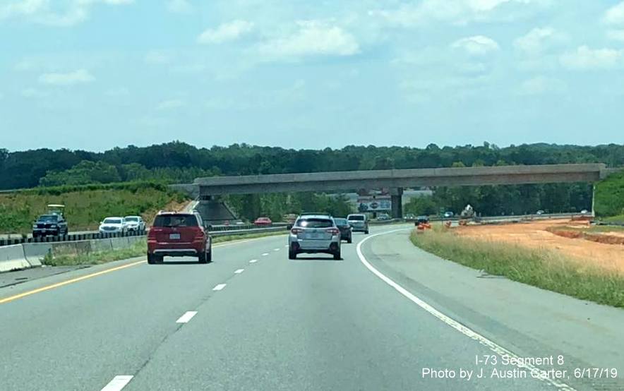 Image of US 64 Asheboro Bypass C/D ramp construction alongside I-73 South/I-74 East, by J. Austin Carter