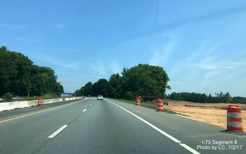 Image of construction of future on-ramp to I-73 North from future US 64 Asheboro Bypass, by LC