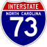 Image of NC I-73 shield, courtesy of Shields Up!