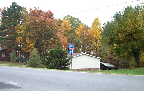 Photo Jct I-74 sign approaching interchange on Red Brush Road