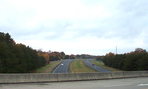Photo of view of US 311 from High Point Rd Bridge, Nov. 2002