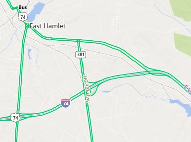 Map image of US 74 Rockingham Bypass