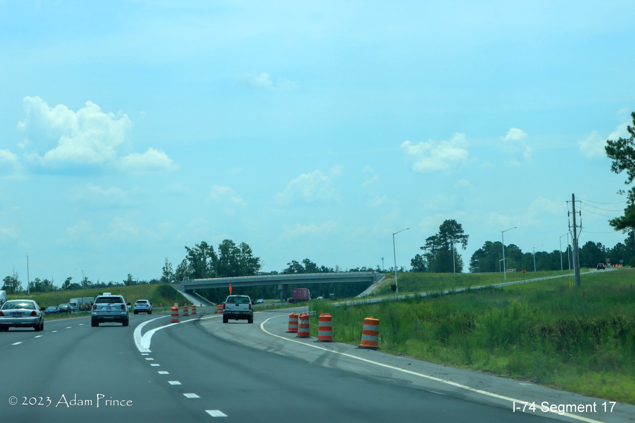 Image of open off-ramp in the Old Boardman Road interchange construction zone, 
        Adam Prince, July 2023