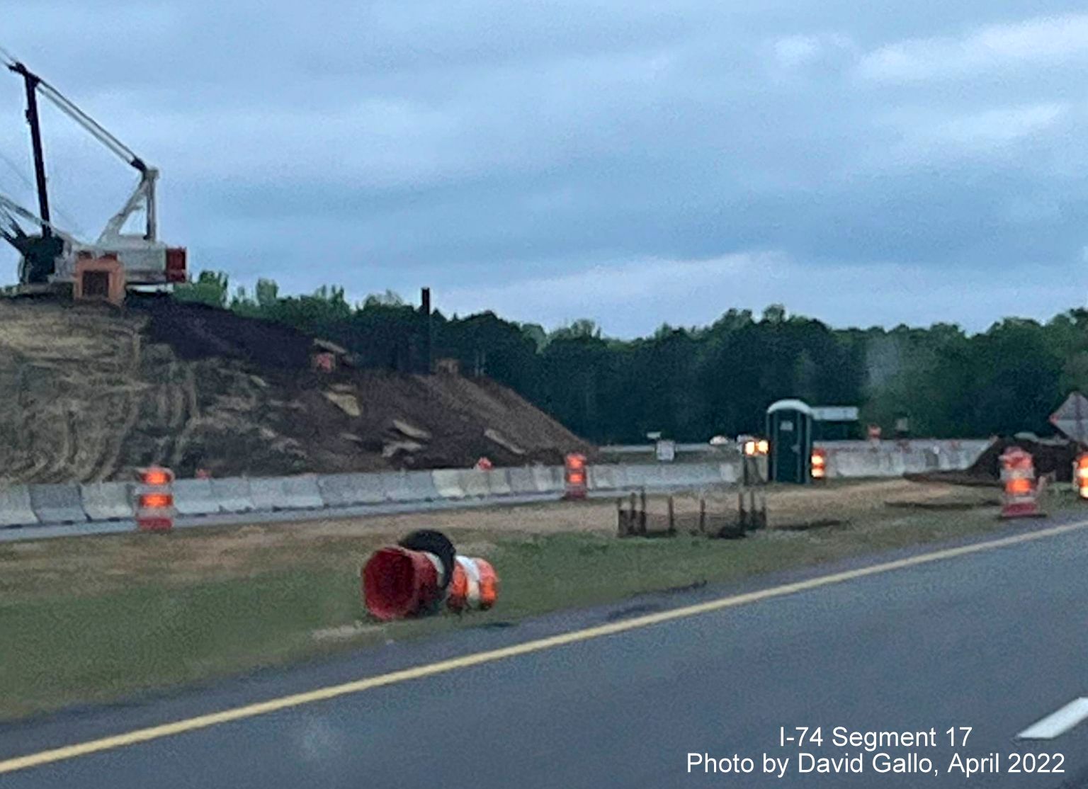 Image of Boardman interchange construction on US 74 (Future I-74) West, by David 
        Gallo, April 2022