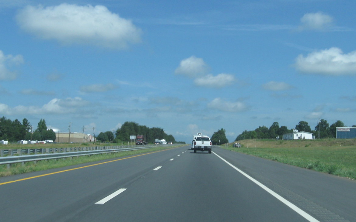 Photo of newly reconstructed US 52 at the King/Tobaccoville Exit looking
      north, July 2012